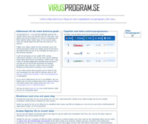 Virusprogram.se(Antivirus guide för din dator) Screenshot