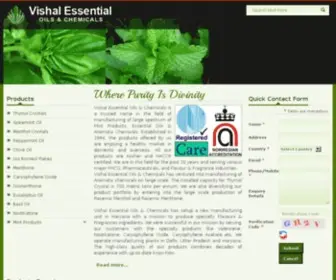 Vishalessentialoils.com(Organic Essential Oil manufacturers) Screenshot