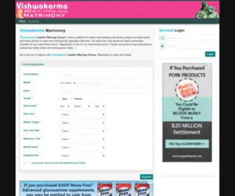 Vishwamatri.com(Vishwakarma Gayathri Marriage Bureau offers a platform for online matchmaking) Screenshot