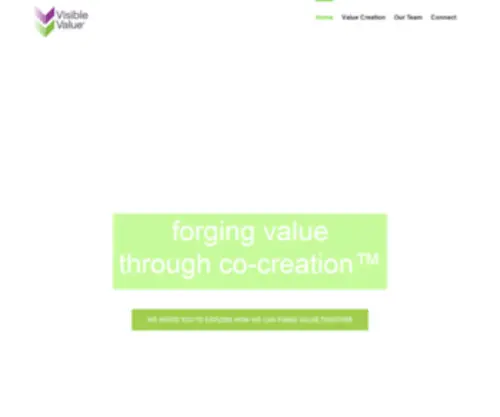 Visiblevaluepartners.com(Forging value through co) Screenshot