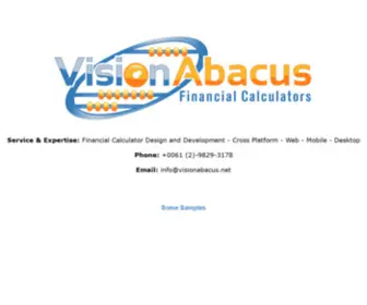 Visionabacus.net(Financial Calculators) Screenshot