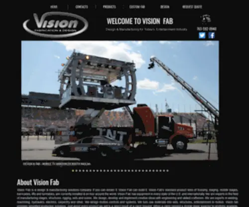 Visionfab.com(Vision Fabrication & Design) Screenshot