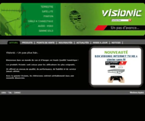 Visionic.tm.fr(Recepteurs satellite TNT antennes amplificateurs coupleurs) Screenshot