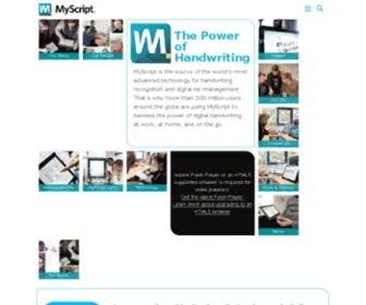 Visionobjects.com(Handwriting technology & digital ink solutions) Screenshot