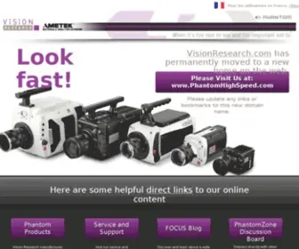 Visionresearch.com(High Speed Camera and Phantom Camera Products) Screenshot