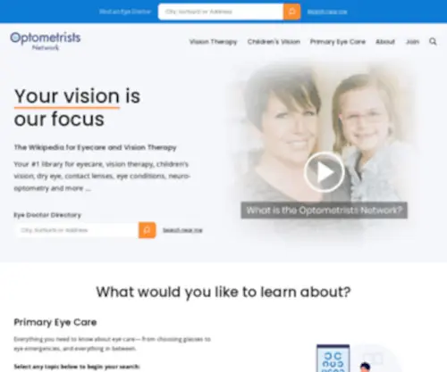 Visiontherapydirectory.com(Directory of Vision Therapy Providers) Screenshot
