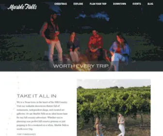 Visitmarblefalls.org(Visit Marble Falls Welcome to the Hill Country) Screenshot