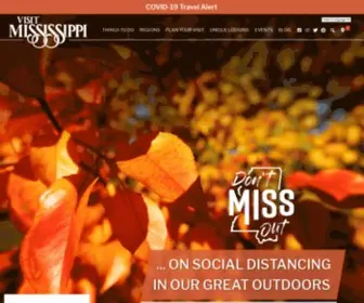 Visitmississippi.org(Official Mississippi Tourism & Mississippi Travel Information) Screenshot