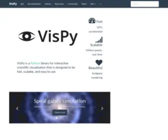 Vispy.org(Home — VisPy) Screenshot
