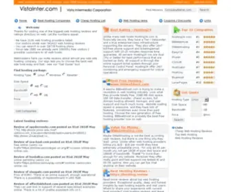 Vistainter.com(Web hosting reviews and ratings directory) Screenshot