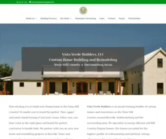 Vistaverdebuildersllc.com(Home building and remodeling in the Texas Hill Country) Screenshot