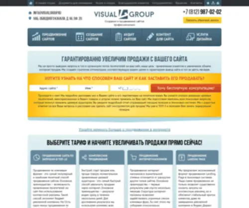 Visualgroup.ru(Продвижение сайтов с гарантией в Санкт) Screenshot