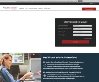 Visumcentrale.de(Visa und Dokumentenlegalisierungen für internationale Reisen) Screenshot