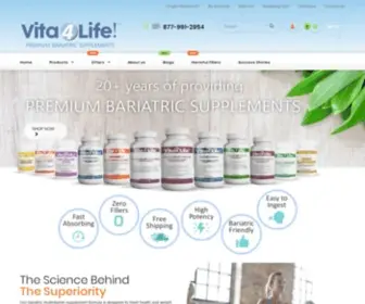 Vita4Life.net(Post Bariatric Gastric Bypass Surgery Multi Vitamins And Supplements) Screenshot