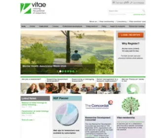Vitae.ac.uk(Researcher professional development) Screenshot