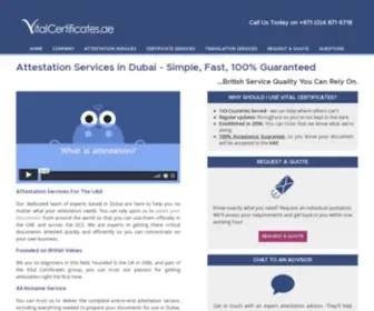 Vitalcertificates.ae(Attestation in Dubai) Screenshot