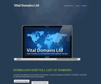 VitalDomainsforsale.co.uk(Vital Domains Ltd) Screenshot