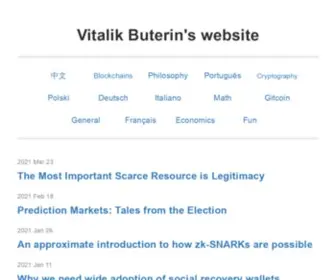 Vitalik.ca(Vitalik Buterin's website) Screenshot