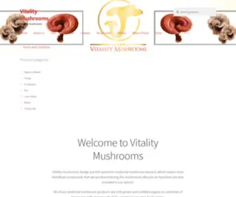 Vitalitymushrooms.com(Healing mushrooms) Screenshot