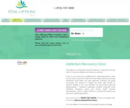 Vitaloptions.com(Suboxone Clinic serving Dallas Wylie and around) Screenshot