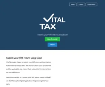 Vitaltax.uk(MTD for VAT Excel Bridging Software) Screenshot