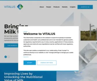 Vitalus.com(Dairy Ingredient Supplier) Screenshot