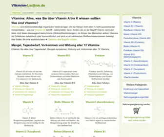 Vitamine-Lexikon.de(Vitamine: Alles) Screenshot