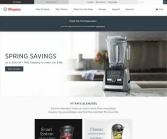 Vitamix.ca(High Performance Blenders) Screenshot