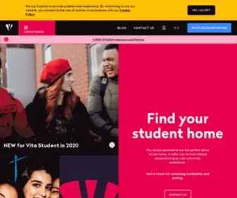 Vitastudent.com(Luxury Student Accommodation in the UK from Vita Student) Screenshot