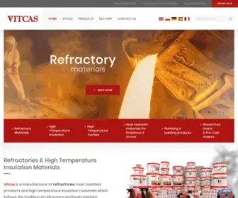 Vitcas.com(Refractory Materials Manufacturer) Screenshot