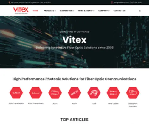 Vitextech.com(The Best In Fiber Optic Solutions) Screenshot