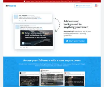 Vitweet.com(Add a visual background to anything you tweet) Screenshot