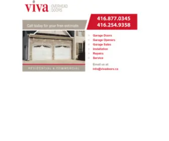 Vivadoors.ca(Viva Overhead Doors) Screenshot