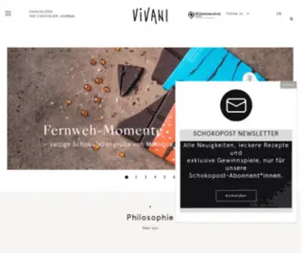 Vivani-Schokolade.de(Willkommen auf den Schokoladen Seiten von Vivani) Screenshot