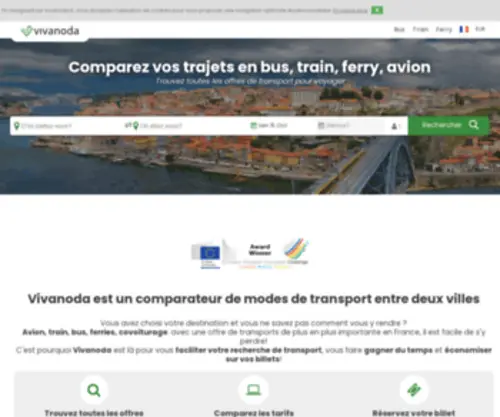 Vivanoda.fr(Trouvez le meilleur moyen de voyager et gagnez du temps) Screenshot