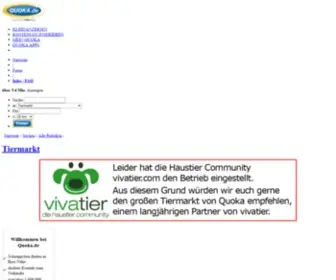 Vivatier.com(Die Haustier Community) Screenshot