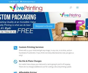 Viveprinting.ca(Custom packaging company canada) Screenshot