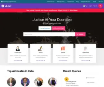 Vkeel.com(Get Legal Advice From Expert Lawyers) Screenshot