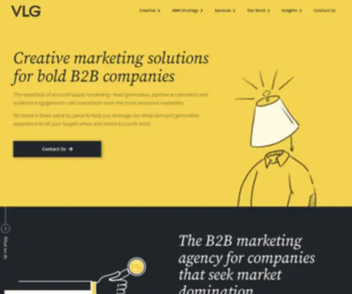 VLgmarketing.com(Creative account based marketing for bold B2B companies) Screenshot