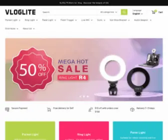 Vloglite.com(Video fill light retailer) Screenshot