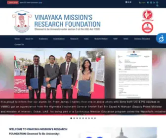 VMRfdu.edu.in(VINAYAKA MISSIONS RESEARCH FOUNDATION) Screenshot