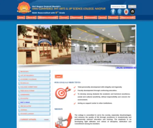 VMvnagpur.org(VMV Commerce JMT Arts & JJP Science College) Screenshot