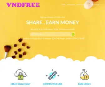 VNDfree.com(VNDFREE A website shortened links and make money) Screenshot