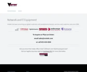 Vnetek.com(Vnetek Network and IT Equipment Reseller) Screenshot