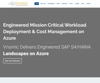 Vnomic.com(Automated Engineered SAP Landscape Deployment and Governance on Azure) Screenshot