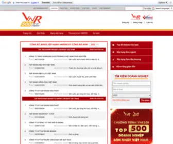 VNR500.com.vn(Bảng xếp hạng Top 500 Doanh nghiệp lớn nhất Việt Nam) Screenshot