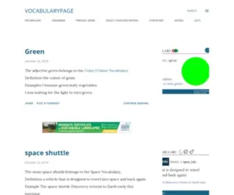 Vocabularypage.com(Vocabularypage) Screenshot