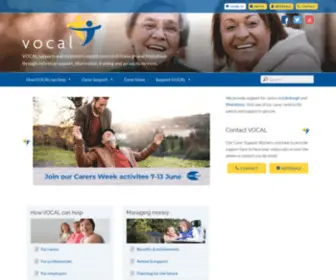 Vocal.org.uk(Support for carers in Edinburgh and Midlothian) Screenshot