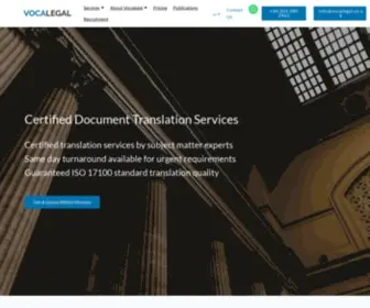 Vocalegal.co.uk(Legal translation) Screenshot