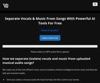 Vocalremover.co(Remove Vocals from Audio for Free) Screenshot